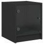 Nachttisch mit schwarzer Glastür 35x37x42 cm von , Nachttische - Ref: Foro24-836345, Preis: 33,57 €, Rabatt: %