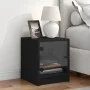 Mesita de noche con puerta de vidrio negro 35x37x42 cm de , Mesitas de noche - Ref: Foro24-836345, Precio: 33,13 €, Descuento: %