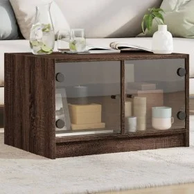 Couchtisch mit Glastüren aus brauner Eiche 68x50x42 cm von , Couchtisch - Ref: Foro24-836370, Preis: 45,16 €, Rabatt: %
