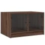 Mesa de centro con puertas de vidrio marrón roble 68x50x42 cm de , Mesas de centro - Ref: Foro24-836370, Precio: 45,16 €, Des...