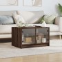 Couchtisch mit Glastüren aus brauner Eiche 68x50x42 cm von , Couchtisch - Ref: Foro24-836370, Preis: 45,56 €, Rabatt: %