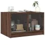 Mesa de centro con puertas de vidrio marrón roble 68x50x42 cm de , Mesas de centro - Ref: Foro24-836370, Precio: 45,16 €, Des...