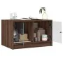 Mesa de centro con puertas de vidrio marrón roble 68x50x42 cm de , Mesas de centro - Ref: Foro24-836370, Precio: 45,16 €, Des...