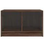 Mesa de centro con puertas de vidrio marrón roble 68x50x42 cm de , Mesas de centro - Ref: Foro24-836370, Precio: 45,16 €, Des...