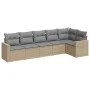 Juego de sofás jardín con cojines 6 pzas ratán sintético beige by , Garden sets - Ref: Foro24-3218979, Price: 385,57 €, Disco...