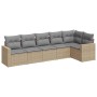 Juego de sofás jardín con cojines 6 pzas ratán sintético beige by , Garden sets - Ref: Foro24-3218979, Price: 391,46 €, Disco...