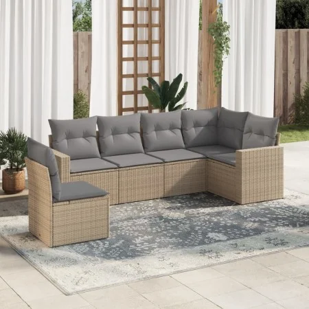 Juego de sofás jardín con cojines 6 pzas ratán sintético beige by , Garden sets - Ref: Foro24-3219019, Price: 385,57 €, Disco...