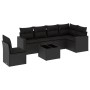 Set de comedor de jardín 7 pzas y cojines ratán sintético negro by , Garden sets - Ref: Foro24-3219025, Price: 446,49 €, Disc...