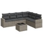 Set de sofás de jardín 7 piezas con cojines ratán PE gris by , Garden sets - Ref: Foro24-3219010, Price: 415,41 €, Discount: %