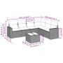 Set de sofás de jardín 7 piezas con cojines ratán PE gris by , Garden sets - Ref: Foro24-3219010, Price: 415,41 €, Discount: %