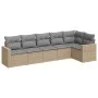 Garden sofa set with cushions 6 pieces beige synthetic rattan by , Modular outdoor sofas - Ref: Foro24-3251326, Price: 433,13...