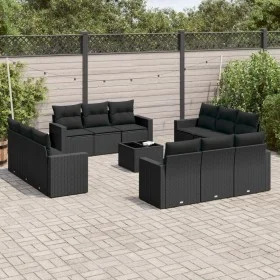 Set de sofás de jardín y cojines 13 pzas ratán sintético negro by , Modular outdoor sofas - Ref: Foro24-3251112, Price: 1,00 ...