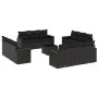 Gartensofa-Set und Kissen, 13-teilig, aus schwarzem Kunststoff-Rattan. von , Modulare Sofas für den Außenbereich - Ref: Foro2...