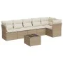 Gartensofagarnitur 7-teilig mit Kissen aus synthetischem Rattan in Beige. von , Gartensets - Ref: Foro24-3217668, Preis: 456,...