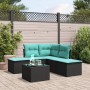 Set de sofás de jardín 6 piezas y cojines ratán sintético negro by , Garden sets - Ref: Foro24-3217726, Price: 291,54 €, Disc...