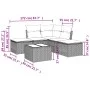 6-teiliges Gartensofa-Set und Kissen aus schwarzem Kunststoff-Rattan. von , Gartensets - Ref: Foro24-3217726, Preis: 314,36 €...