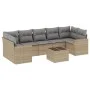 Juego de sofás de jardín con cojines beige 8 pzas ratán PE by , Modular outdoor sofas - Ref: Foro24-3251076, Price: 541,52 €,...