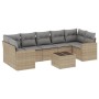 Juego de sofás de jardín con cojines beige 8 pzas ratán PE by , Modular outdoor sofas - Ref: Foro24-3251076, Price: 540,63 €,...