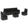 Set de comedor de jardín 7 pzas y cojines ratán sintético negro by , Modular outdoor sofas - Ref: Foro24-3251152, Price: 436,...