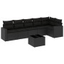 Set de comedor de jardín 7 pzas y cojines ratán sintético negro by , Modular outdoor sofas - Ref: Foro24-3251332, Price: 473,...