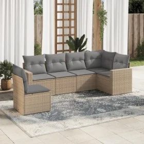 Juego de sofás jardín con cojines 6 pzas ratán sintético beige by , Modular outdoor sofas - Ref: Foro24-3251366, Price: 433,1...