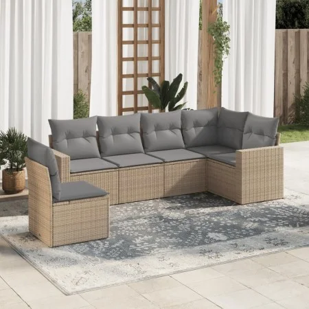 Gartensofa-Set mit 6-teiligen Kissen aus synthetischem Rattan in Beige. von , Modulare Sofas für den Außenbereich - Ref: Foro...
