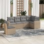 Gartensofa-Set mit 6-teiligen Kissen aus synthetischem Rattan in Beige. von , Modulare Sofas für den Außenbereich - Ref: Foro...