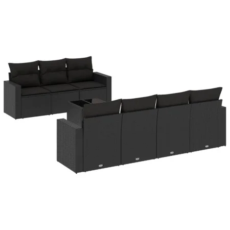 Set de sofás de jardín 8 piezas y cojines ratán sintético negro by , Modular outdoor sofas - Ref: Foro24-3251062, Price: 551,...