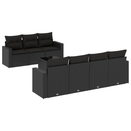 Set de sofás de jardín 8 piezas y cojines ratán sintético negro by , Modular outdoor sofas - Ref: Foro24-3251062, Price: 544,...