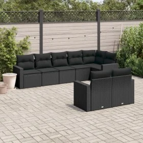 Set de sofás de jardín 8 piezas y cojines ratán sintético negro by , Modular outdoor sofas - Ref: Foro24-3251552, Price: 584,...