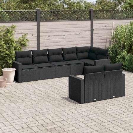 Set de sofás de jardín 8 piezas y cojines ratán sintético negro by , Modular outdoor sofas - Ref: Foro24-3251552, Price: 578,...
