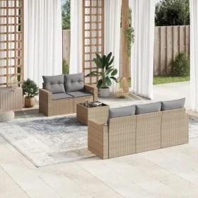 Gartensofa-Set mit 6-teiligen Kissen aus synthetischem Rattan in Beige. von , Modulare Sofas für den Außenbereich - Ref: Foro...