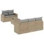 Gartensofa-Set mit 6-teiligen Kissen aus synthetischem Rattan in Beige. von , Modulare Sofas für den Außenbereich - Ref: Foro...