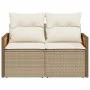 Sofá de jardín con cojines de 2 plazas ratán sintético beige by , Outdoor sofas - Ref: Foro24-366068, Price: 170,72 €, Discou...