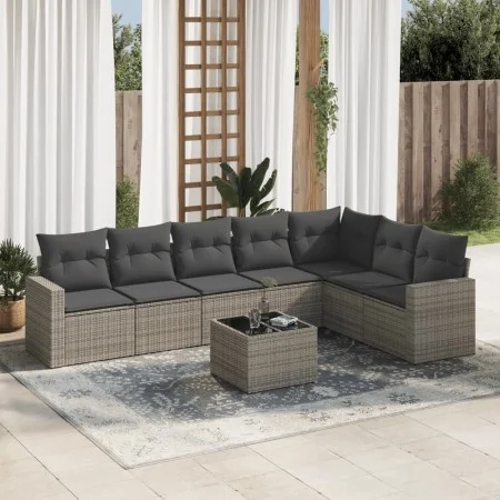 Set de sofás de jardín 8 pzas y cojines ratán sintético gris by , Garden sets - Ref: Foro24-3219050, Price: 472,38 €, Discoun...