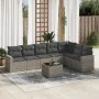 Set de sofás de jardín 8 pzas y cojines ratán sintético gris by , Garden sets - Ref: Foro24-3219050, Price: 472,38 €, Discoun...