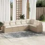 Set sofás de jardín 7 piezas y cojines ratán sintético beige de , Conjuntos de jardín - Ref: Foro24-3219038, Precio: 498,31 €...