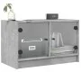 Mueble de TV con puertas de vidrio gris hormigón 68x37x42 cm de , Muebles TV - Ref: Foro24-836360, Precio: 38,01 €, Descuento: %