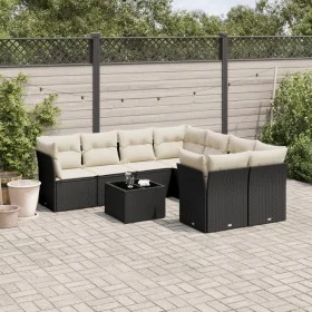Set de sofás de jardín 8 piezas y cojines ratán sintético negro by , Garden sets - Ref: Foro24-3249155, Price: 543,90 €, Disc...