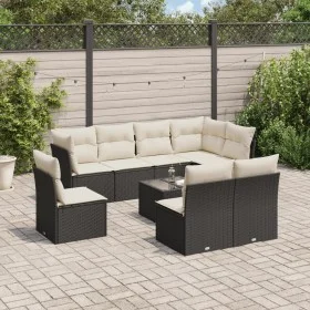 8-teiliges Gartensofa-Set und Kissen aus schwarzem Kunststoff-Rattan. von , Gartensets - Ref: Foro24-3217766, Preis: 512,28 €...