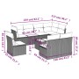 8-teiliges Gartensofa-Set und Kissen aus schwarzem Kunststoff-Rattan. von , Gartensets - Ref: Foro24-3217766, Preis: 485,40 €...