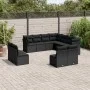Set de sofás de jardín 11 pzas y cojines ratán sintético negro by , Garden sets - Ref: Foro24-3217815, Price: 675,34 €, Disco...