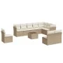 Gartensofa-Set 11-teilig mit beigen Polstern aus synthetischem Rattan von , Gartensets - Ref: Foro24-3217808, Preis: 691,96 €...