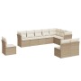 Gartensofa-Set mit 10-teiligen beigen Kissen aus synthetischem Rattan. von , Gartensets - Ref: Foro24-3217798, Preis: 617,54 ...