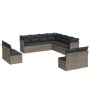 Set de sofás de jardín 11 pzas y cojines ratán sintético gris by , Garden sets - Ref: Foro24-3217820, Price: 630,47 €, Discou...