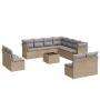 Set de sofás de jardín 12 pzas y cojines ratán sintético marrón by , Garden sets - Ref: Foro24-3217829, Price: 703,07 €, Disc...