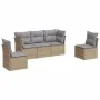 Juego de sofás jardín con cojines 5 pzas ratán sintético beige by , Garden sets - Ref: Foro24-3249188, Price: 307,42 €, Disco...
