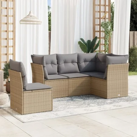 Gartensofa-Set mit 5-teiligen Kissen aus synthetischem Rattan in Beige. von , Gartensets - Ref: Foro24-3249478, Preis: 344,55...
