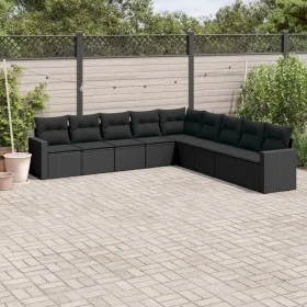 Set de sofás de jardín 8 piezas y cojines ratán sintético negro by , Modular outdoor sofas - Ref: Foro24-3251422, Price: 565,...