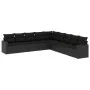 Set de sofás de jardín 8 piezas y cojines ratán sintético negro by , Modular outdoor sofas - Ref: Foro24-3251422, Price: 565,...